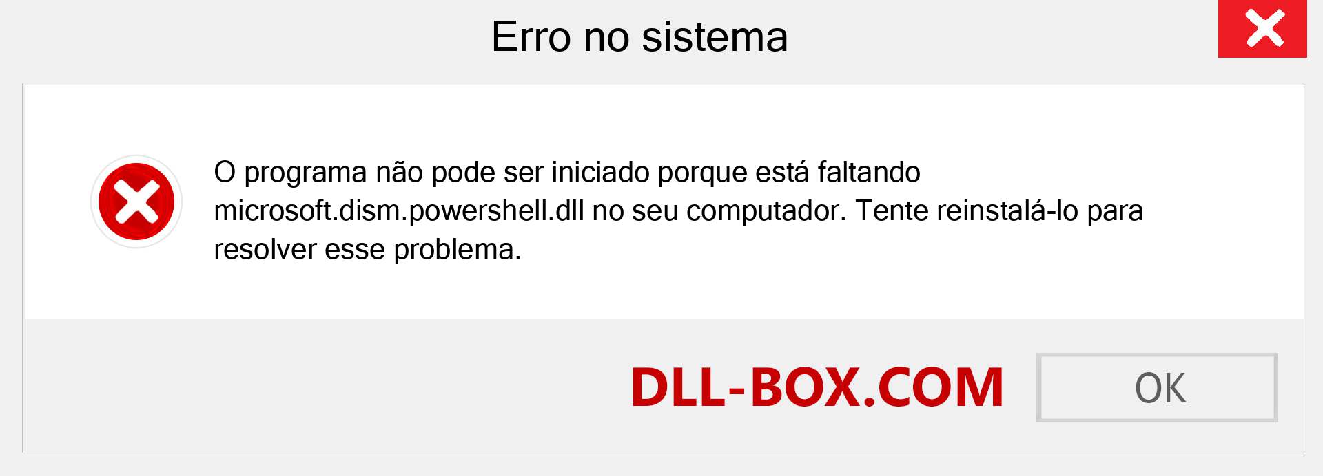 Arquivo microsoft.dism.powershell.dll ausente ?. Download para Windows 7, 8, 10 - Correção de erro ausente microsoft.dism.powershell dll no Windows, fotos, imagens